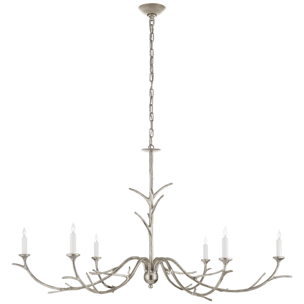 Large Chandelier - Burnished Silver Leaf