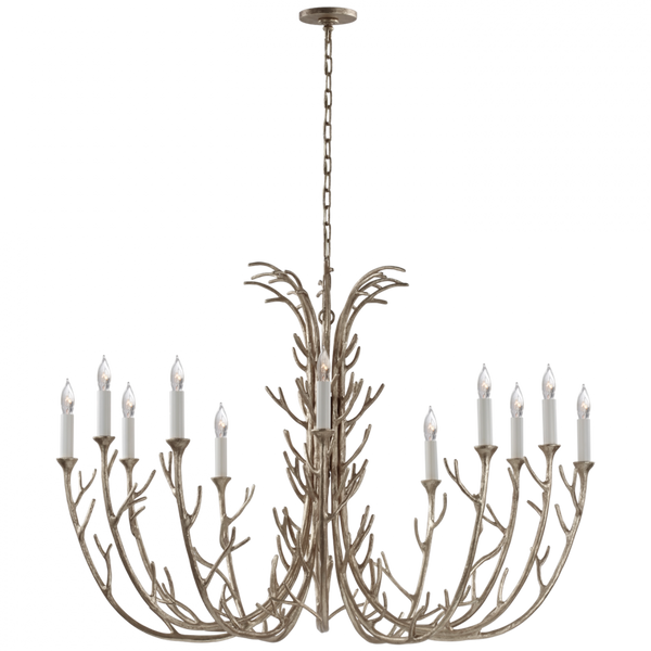 Chandelier, 12-Light, Burnished Silver Leaf, 48.25"W (JN 5080BSL CU0DW)