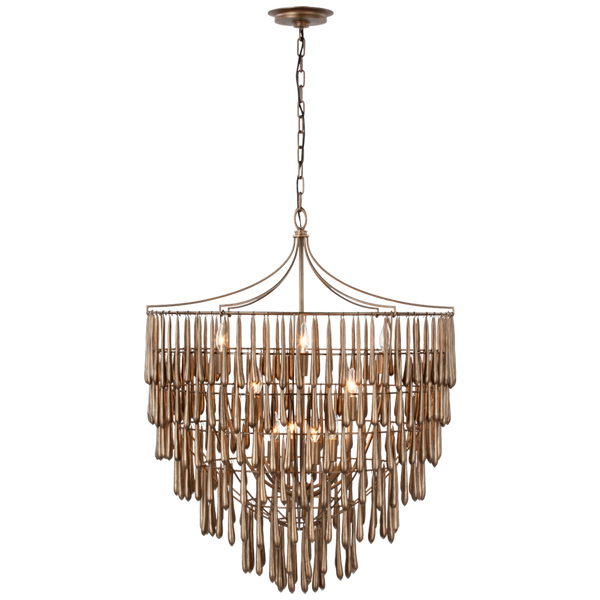 Large Chandelier, 12-Light, Antique Bronze Leaf, 32.25"W (JN 5132ABL CU0GT)