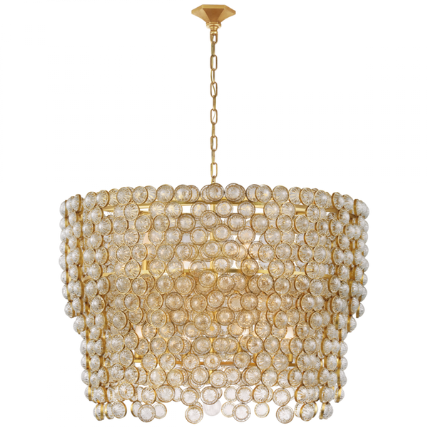 Chandelier, 12-Light, Gild, Crystal, 35.75"W (JN 5232G/CG CPTWM)