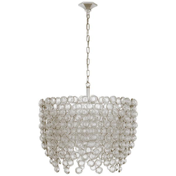 Chandelier, 8-Light, Burnished Silver Leaf, Crystal, 28.5"W (JN 5234BSL/CG CPTWN)