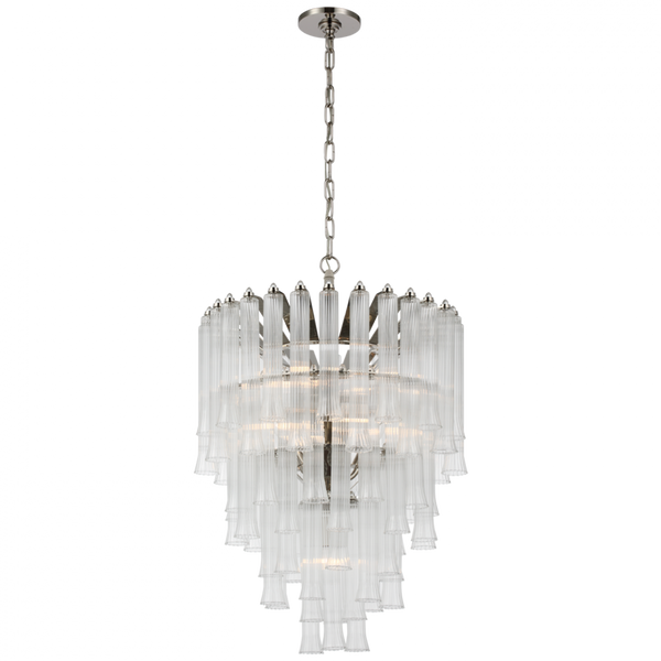 Small Waterfall Chandelier, 9-Light, Polished Nickel, 20.5"W (JN 5252PN-CG CX32U)