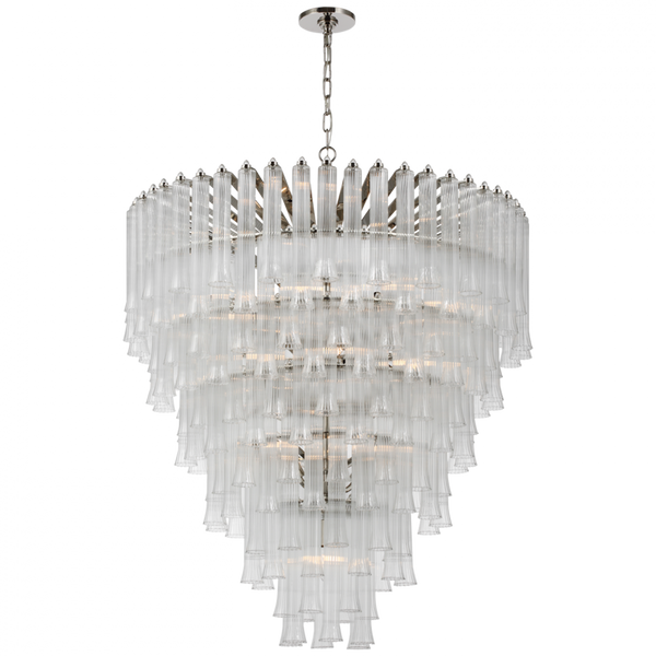 X-Large Waterfall Chandelier, 19-Light, Polished Nickel, 34.75"W (JN 5253PN-CG CX236)