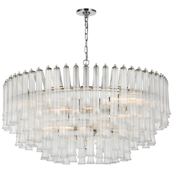 X-Large Chandelier, 12-Light, Polished Nickel, 40"W (JN 5254PN-CG CX40W)