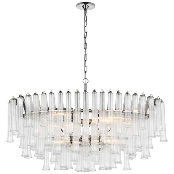 X-Large Oval Chandelier, 8-Light, Polished Nickel, 20.25"W (JN 5255PN-CG CX32W)