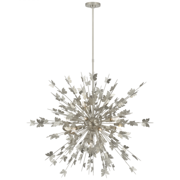 Chandelier, 18-Light, Burnished Silver Leaf, 40"W (JN 5502BSL CTXJE)