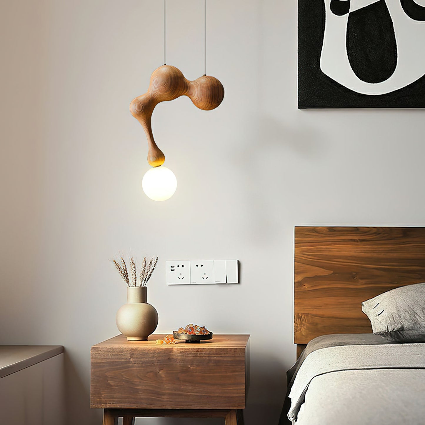 Jenna Wooden Hanging light Pendant Lamp