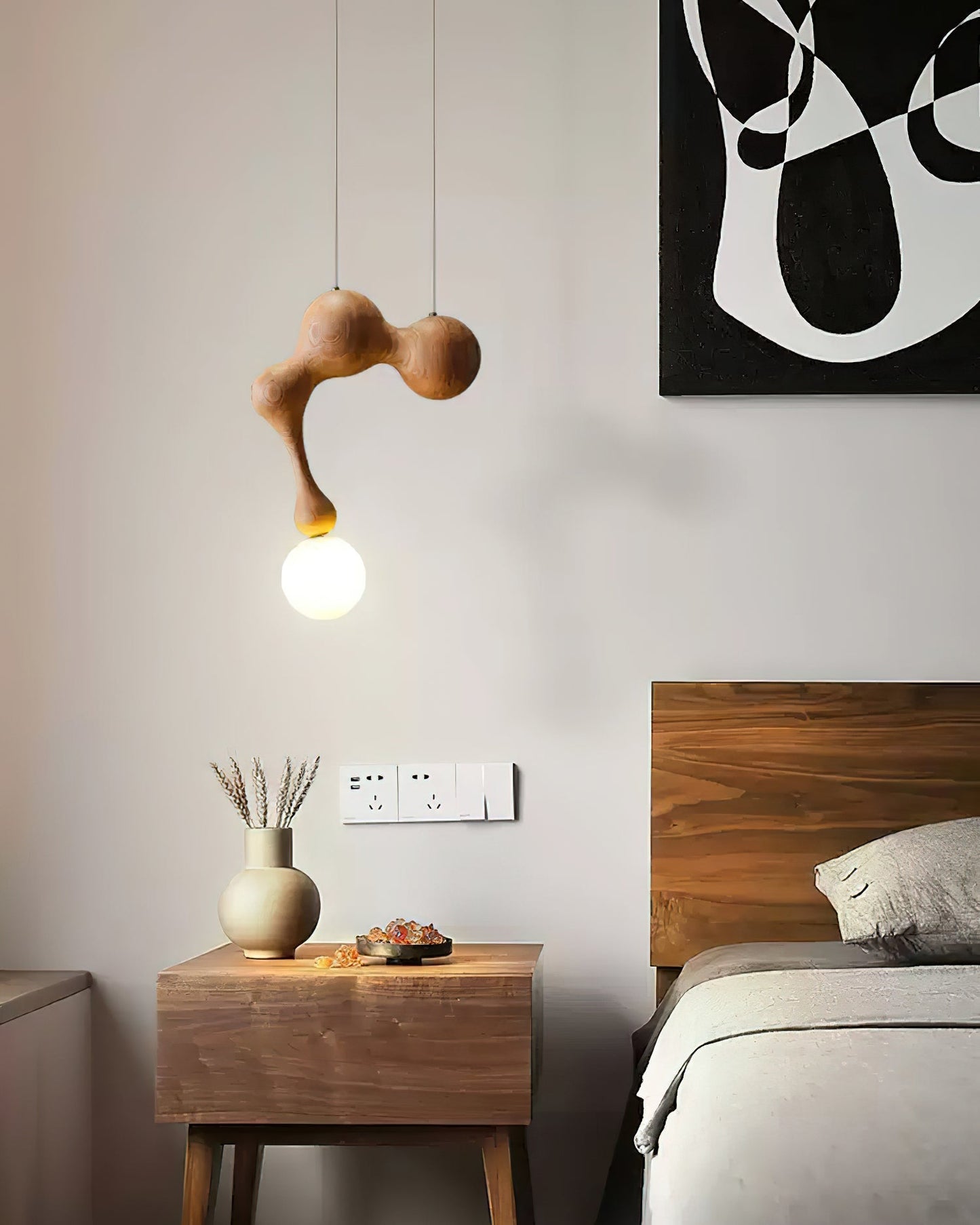 Jenna Wooden Hanging light Pendant Lamp