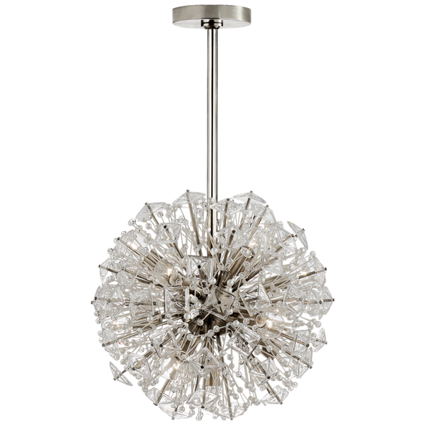 Small Chandelier, 13-Light, Polished Nickel, 17"W (KS 5004PN-CG CLY56)