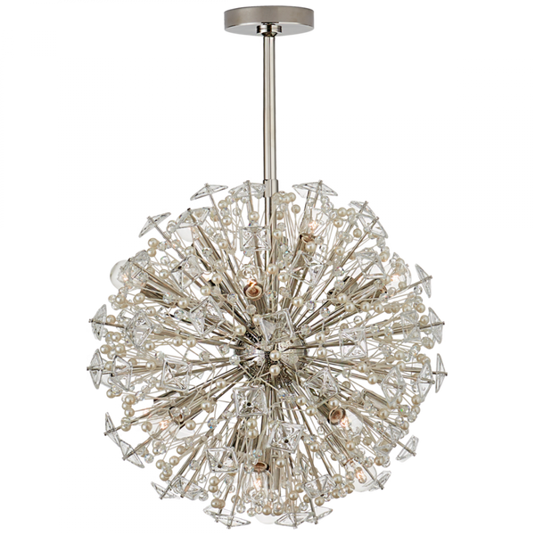 Chandelier, 17-Light, Polished Nickel, 22.25"W (KS 5005PN-CG CLY2Q)