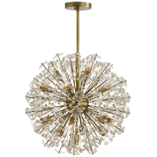 Chandelier, 17-Light, Soft Brass, 22.25"W (KS 5005SB-CG 2V1UT)