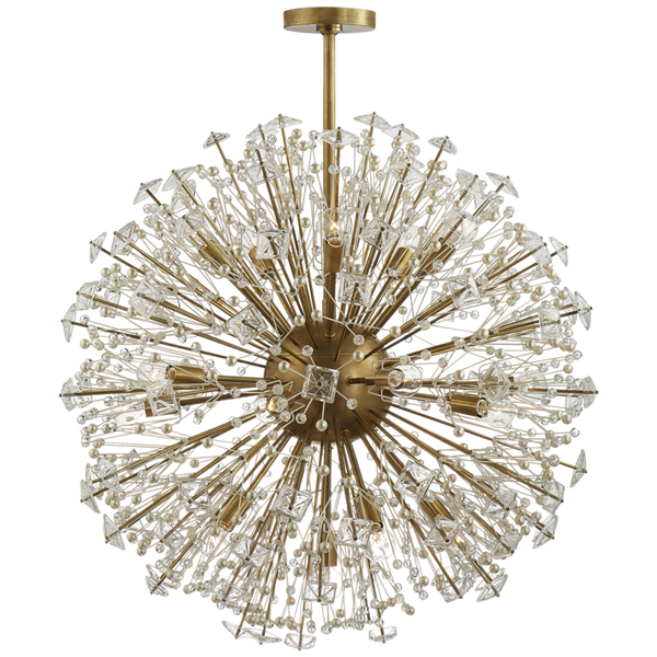 Chandelier, 21-Light, Soft Brass, 32"W (KS 5006SB-CG 2V2V8)