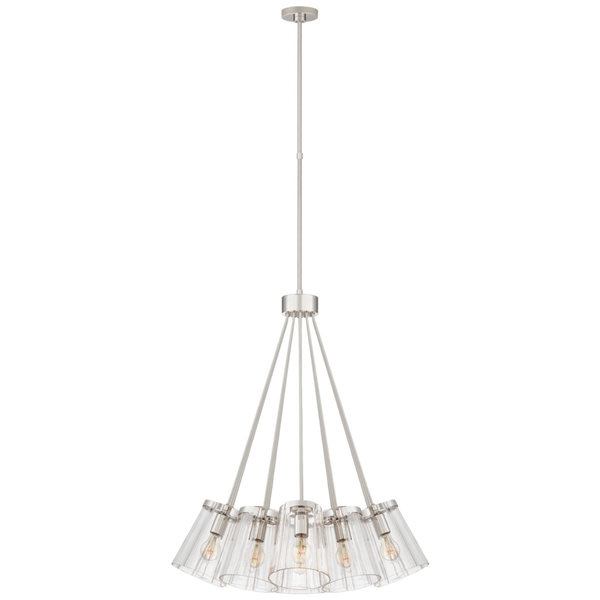 Chandelier, 19-Light, Polished Nickel, Cream, 34"W (KS 5127PN/CRE-CG CTVK1)