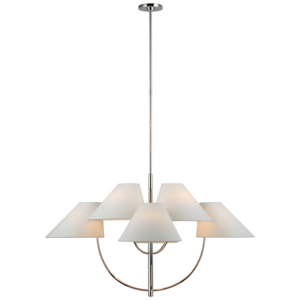 Large Two-Tier Chandelier - Polished Nickel