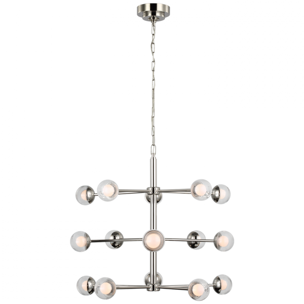 Small Barrel Chandelier - Polished Nickel