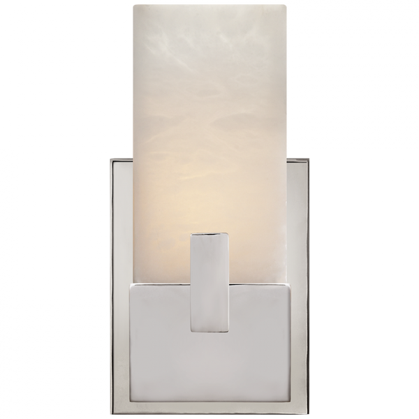 Bathroom Wall Sconce, 1-Light, Polished Nickel, Alabaster, 10.75"H (KW 2113PN-ALB 2UZW2)