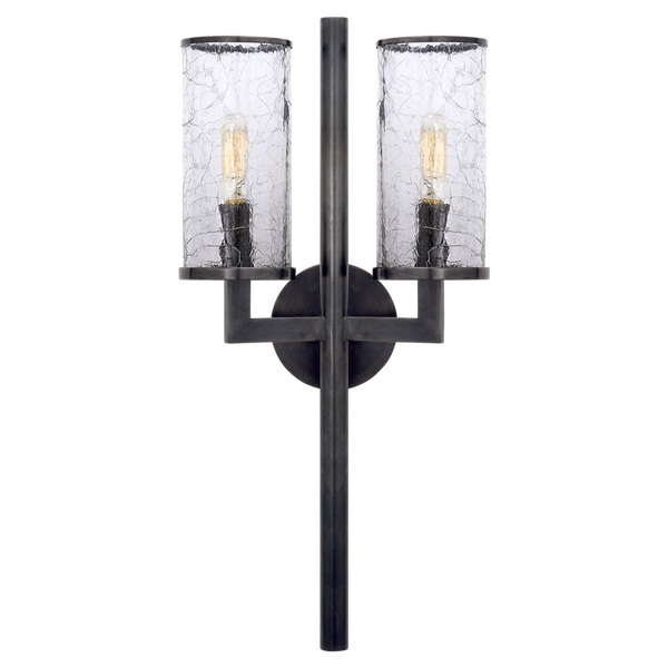 Wall Sconce, 2-Light, Bronze, Crackle Glass, 19"H (KW 2201BZ-CRG 2R42A)