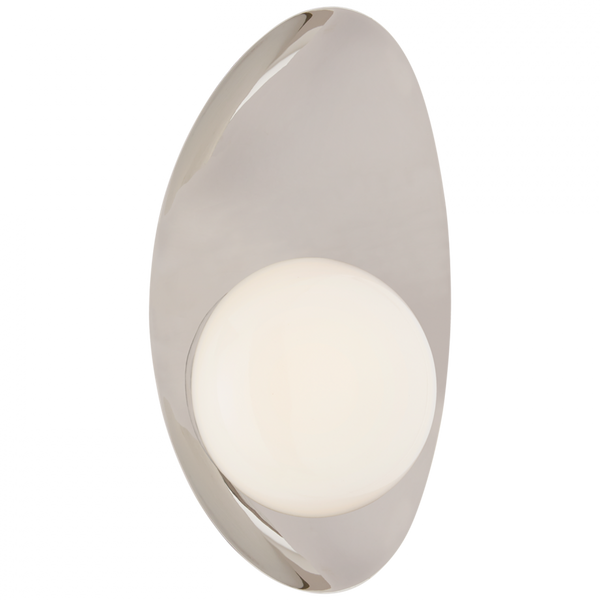 Wall Sconce, LED, Polished Nickel, White Glass, 14.5"H (KW 2271PN-WG CLW5T)