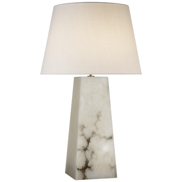 Table Lamp, 1-Light, Alabaster, Linen Shade, 30.25"H (KW 3040ALB-L CHVGG)