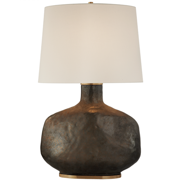 Table Lamp, 1-Light, Crystal Bronze, Linen Oval Shade, 35"H (KW 3614CBZ-L 2V6QP)