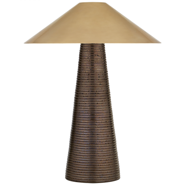 Accent Lamp, 3-Light, Crystal Bronze, Antique Burnished Brass Shade, 21.25"H (KW 3660CBZ-AB CLW6N)