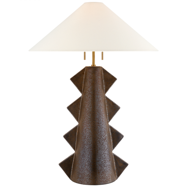 Table Lamp, 2-Light, Crystal Bronze, Linen Shade, 33"H (KW 3681CBZ-L CTVHR)