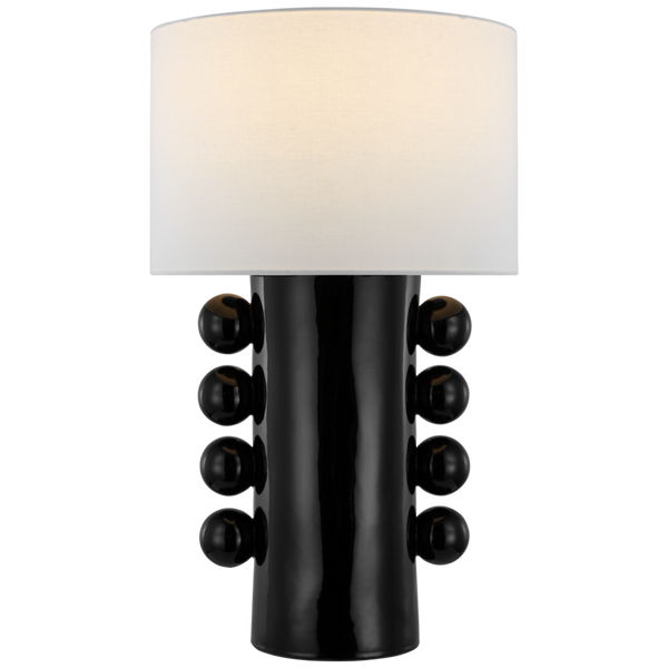 Tall Table Lamp, 1-Light, Black, Linen Shade, 31"H (KW 3687BLK-L CWZ58)