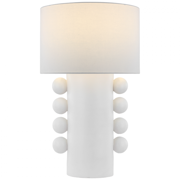 Tall Table Lamp, 1-Light, Plaster White, Linen Shade, 31"H (KW 3687PW-L CX03E)