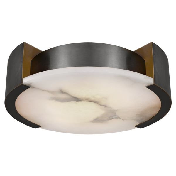 Flush Mount, 2-Light, Bronze, Alabaster, 17"W (KW 4013BZ 2N4CW)