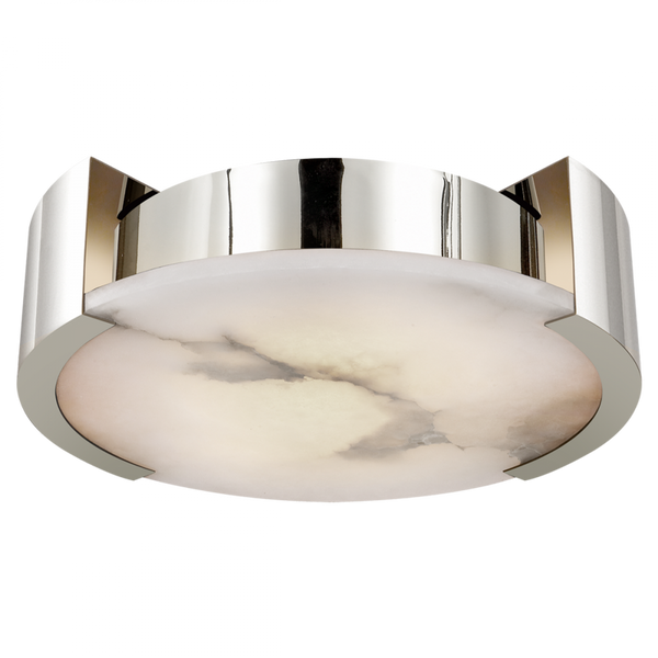 Flush Mount, 2-Light, Polished Nickel, Alabaster, 17"W (KW 4013PN CLU7Q)