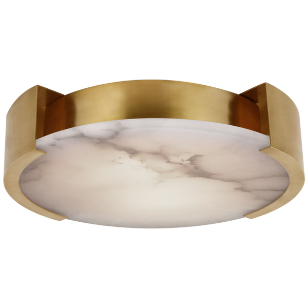 X-Large Flush Mount, 5-Light, Antique-Burnished Brass, Alabaster Shade, 21"W (KW 4016AB-ALB CX15H)