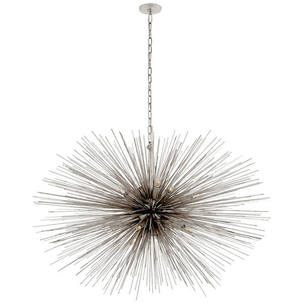 Chandelier, 20-Light, Burnished Silver Leaf, 50"W (KW 5075BSL 2UZWR)