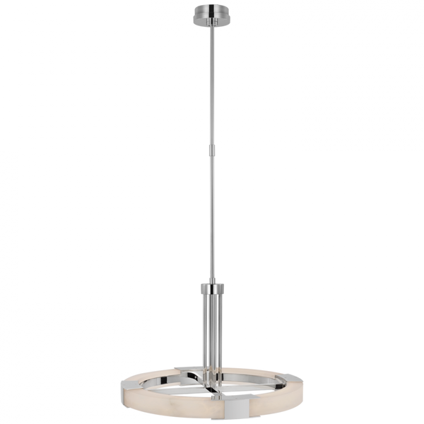 Medium Ring Chandelier, 1-Light, LED, Polished Nickel, Alabaster, 24"W (KW 5138PN/ALB D03QD)