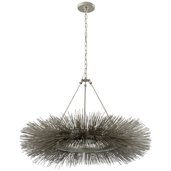 Chandelier, 16-Light, Burnished Silver Leaf, 40"W (KW 5181BSL 2V8NJ)