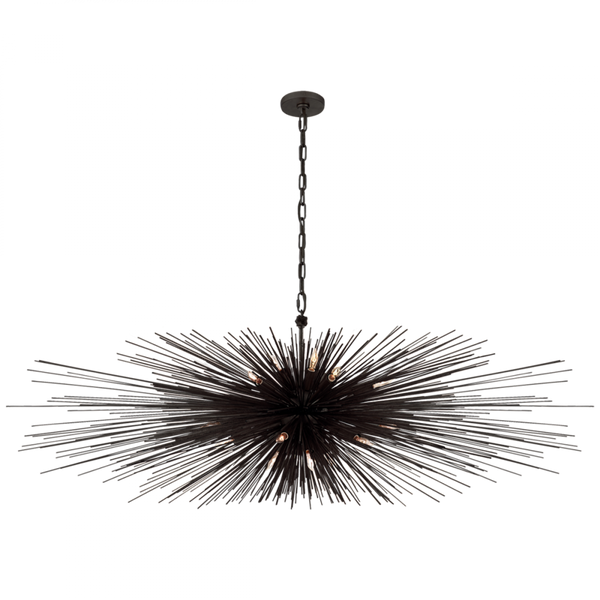 Linear Chandelier, 16-Light, Aged Iron, 60"W (KW 5182AI CLX39)