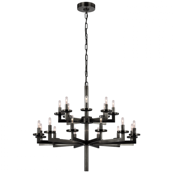 Double Tier Chandelier - Bronze