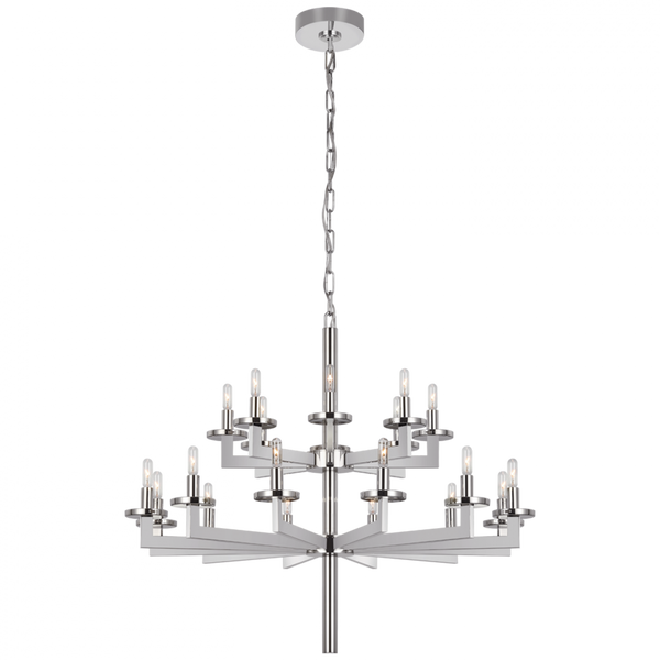 Double Tier Chandelier - Polished Nickel