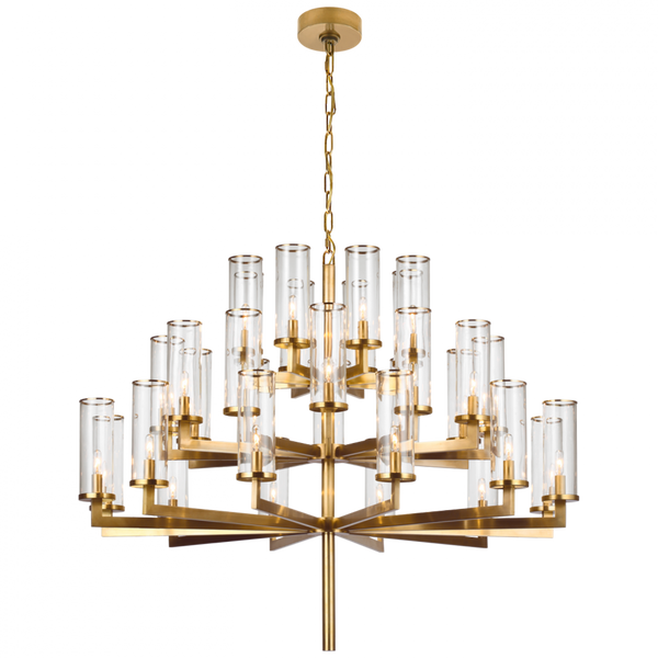 Tier Chandelier, 32-Light, Antique-Burnished Brass, 47.5"W (KW 5202AB-CG CX414)