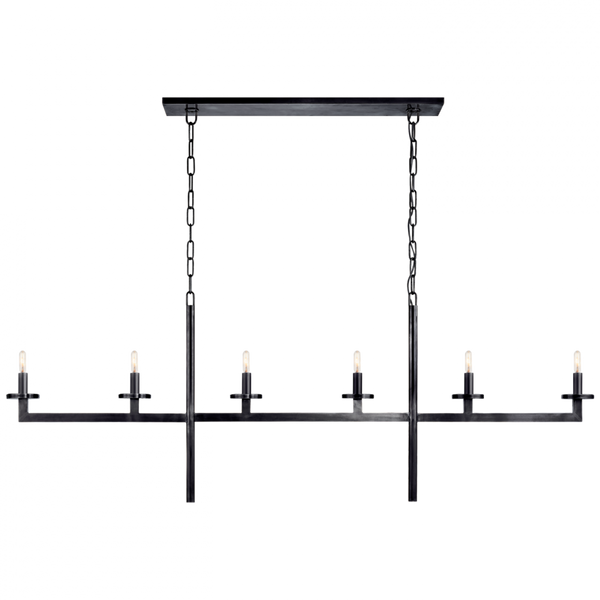 Large Linear Chandelier - Bronze