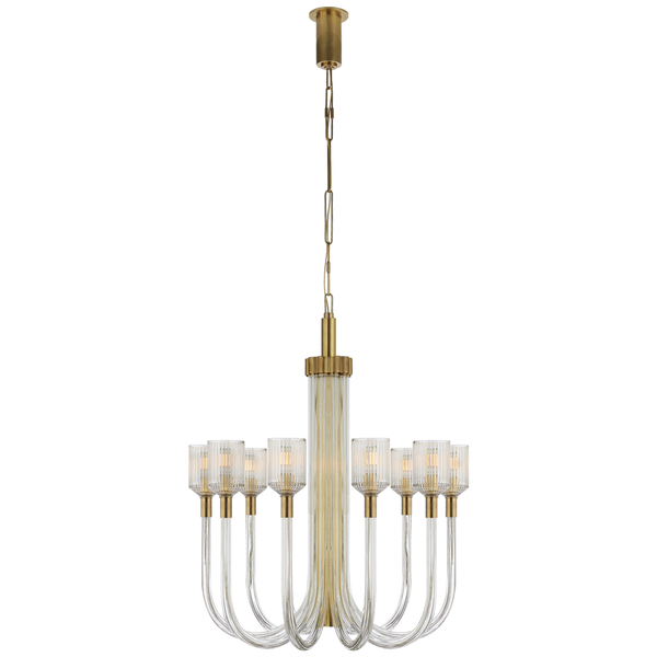 Medium Single Tier Chandelier, 10-Light, Clear, 30"W (KW 5401CRB/AB CHQKE)