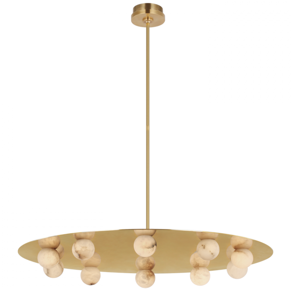 Integrated LED Chandelier - Mirrored Antique Brass