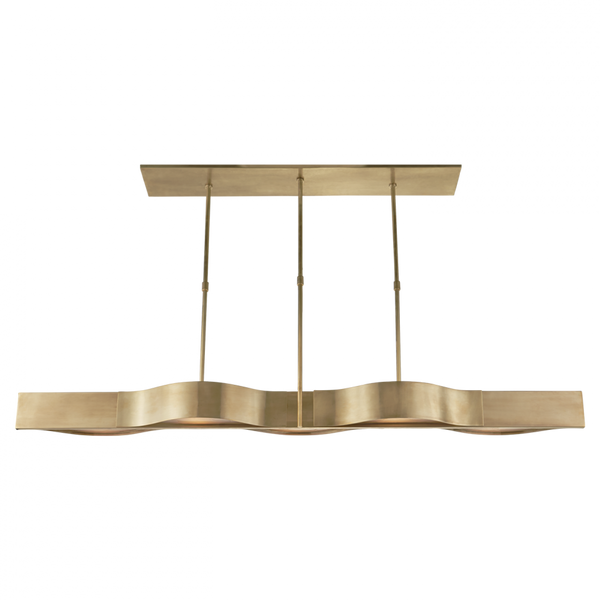 Large Linear Pendant, 5-Light, Antique-Burnished Brass, Over All Height 37.75" (KW 5523AB-FG 2V6QV)