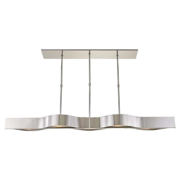 Large Linear Pendant, 5-Light, Polished Nickel, Over All Height 37.75" (KW 5523PN-FG 2V5PR)