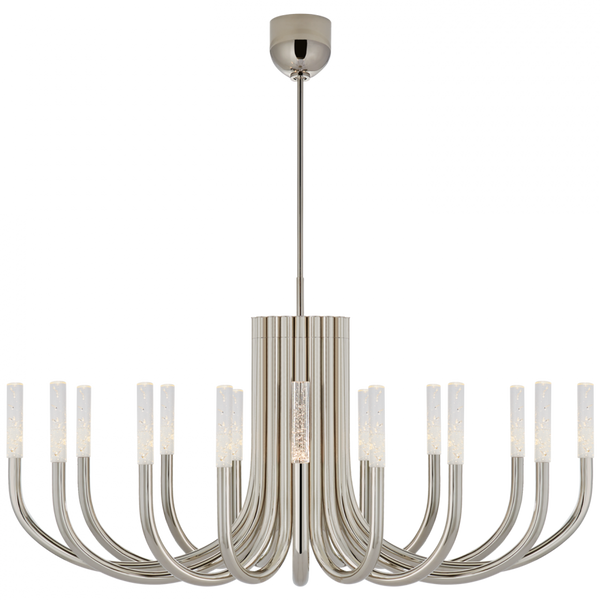 Large Oval Chandelier, 1-Light, LED, Polished Nickel, 50"W (KW 5585PN-SG CLZ2E)