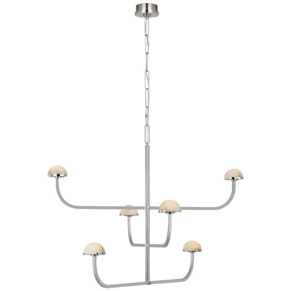 Three Tier Shallow Chandelier - Polished Nickel