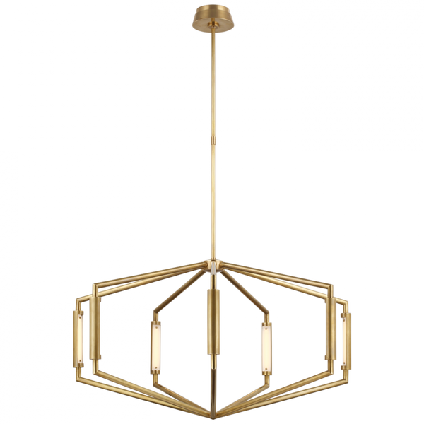 Low Profile Chandelier - Antique-Burnished Brass 58"