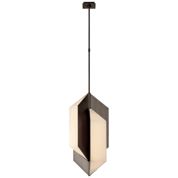 Medium Pendant, 1-Light, LED, Bronze, Alabaster Shade, Over All Height 66.5" (KW 5722BZ-ALB CTWGV)