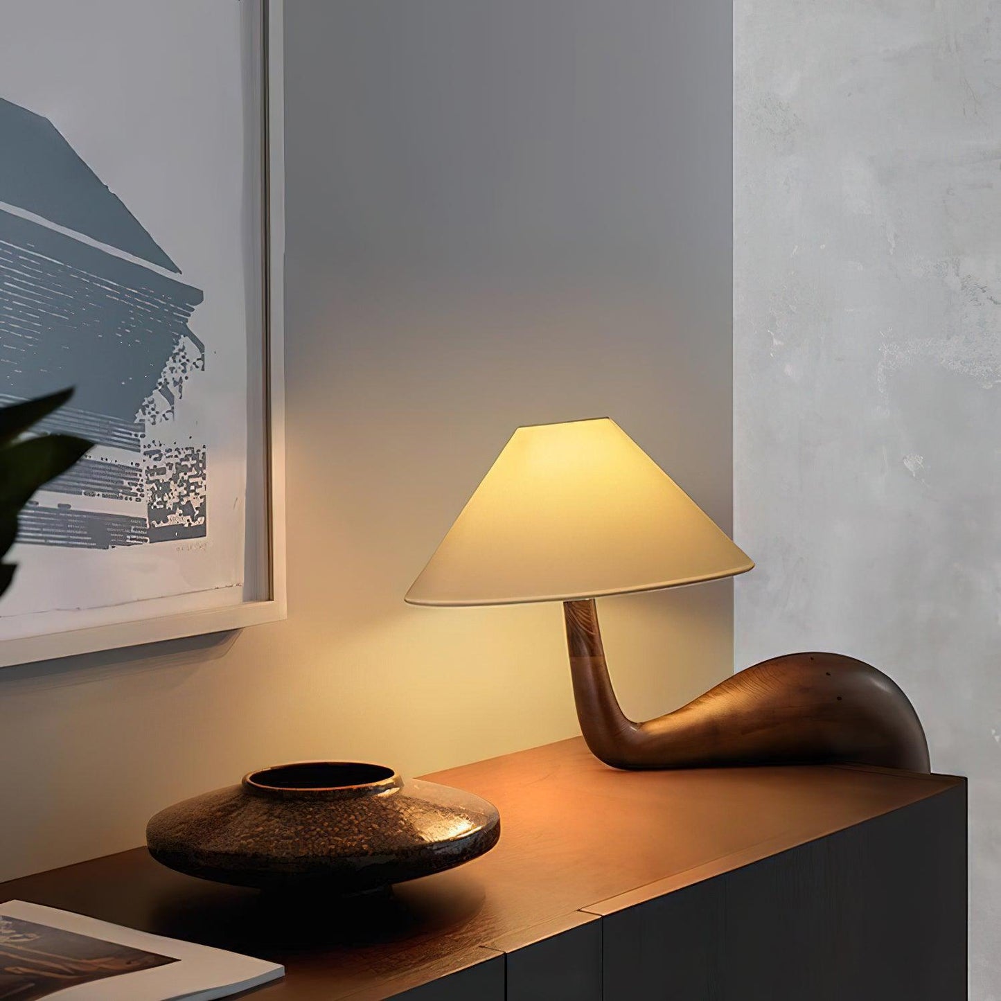 Kakuda Pine Side table lamp Desk Lamp