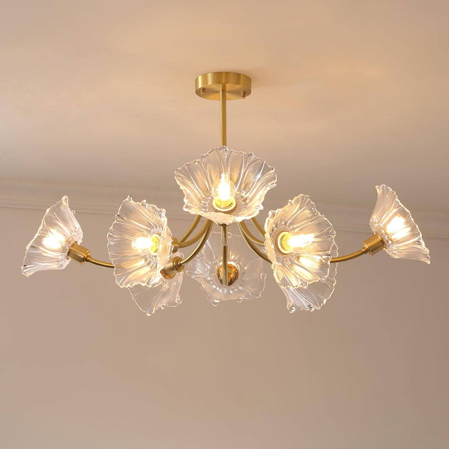 Kalin Flower Glass Gasolier Chandelier