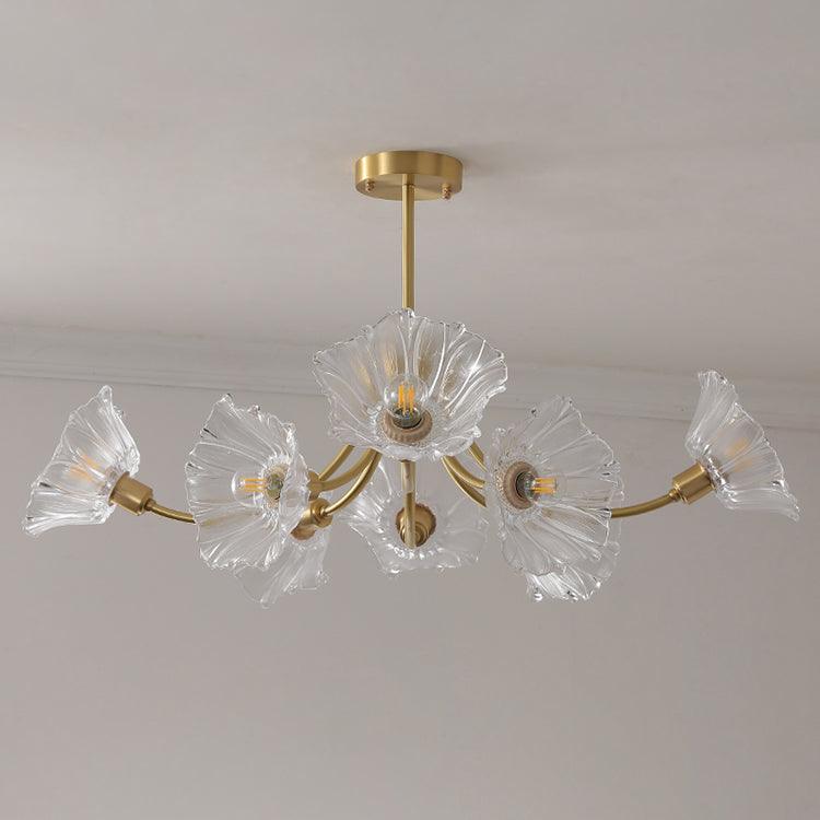 Kalin Flower Glass Gasolier Chandelier